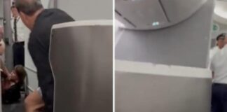 “Šutnuću te u du*e”: Putnica napravila haos u avionu, potukla se sa stjuardom, napala i jednog čoveka (VIDEO)