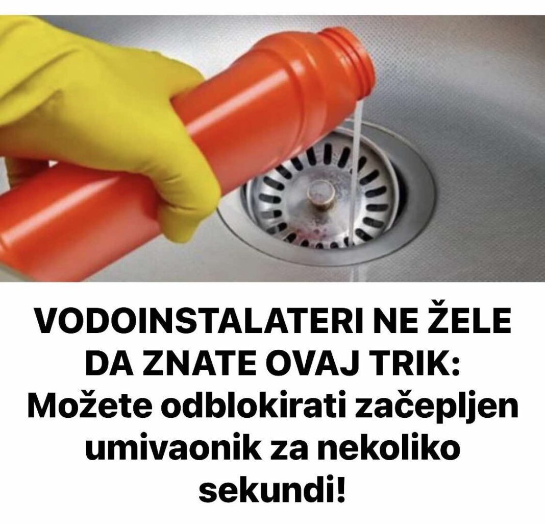 VODOINSTALATERI NE ŽELE DA ZNATE OVAJ TRIK: Možete odblokirati začepljen umivaonik za nekoliko sekundi! - featured image